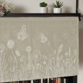 thumbnail image 5 of Green Brown Wildflowers Rod Pocket Curtain Valance, Modern Floral Butterfly Plant Farmhouse Window Valance for Living Room, Bedroom, Kitchen 42"W x 12"L, 5 of 9