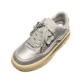 thumbnail image 2 of AUDeals Women's Platform Sneakers, Retro Leather Shoes with Gum Sole Comfort for Walking and Casual Tennis Wear (Grey, 8), 2 of 8