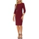 thumbnail image 2 of Vestido Vintage para Mujer INSPIRE CHIC de Manga 3/4 para Usar en el Trabajo, Vestidos Tipo Sheath XS Rojo Oscuro, 2 of 6