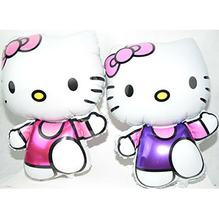 2 Pack Hello Kitty Super Shape Foil Balloons X Large Size 75 x 48 cm 1 Pink & 1 Purple