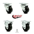 thumbnail image 2 of 3 Inch Phenolic Wheel Swivel Top Plate Caster Set with 2 Rigid Service Caster, 2 of 2