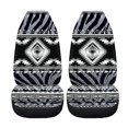 thumbnail image 5 of POLERO Comfortable Vehicle Seat Covers for SUV, Decorative Breathable Front Seat Cover Polyester Fabric Set of 2, Monochrome Geometric Pattern, 5 of 13