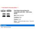 thumbnail image 2 of Front Brake Pad and Rotor Kit - Compatible with 2004 - 2006 RX330 2005, 2 of 2