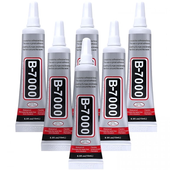BANIRO 6Pcs Jewelry Glue - 15Ml/0.5Fl Oz Clear Diy Craft Glue for Rhinestones,Waterproof Strong Bond Adhesive for Phone Repair,Nail Art,Shoes,Fabric,Metal,Glass