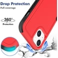 thumbnail image 2 of for iPhone 14 / iPhone 13 Case: Dual Layer Protective Heavy Duty Cell Phone Case Shockproof Rugged Bumper Tough with Screen Protector - 16FT Military Grade Drop Tested for iPhone 14 / iPhone 13, Red, 2 of 16