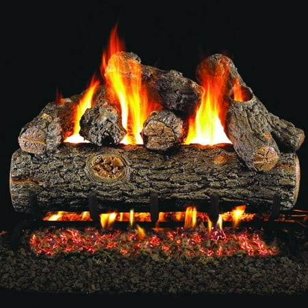 Golden Oak Designer Vent Peterson Real Fyre 18-inch Golden Oak Designer Plus Gas Log Set With Vented G45 Burner - Match Light ()