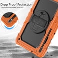 thumbnail image 7 of Case for Samsung Galaxy Tab S8 Plus/S7 FE/S7 Plus 12.4 Inch with Screen Protector, 360 Degree Rotating Kickstand Hand Strap Heavy Duty Shockproof Cover with Shoulder Strap, Orange, 7 of 7