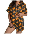 thumbnail image 2 of FADAACAI Button Up Pajamas for Women Cute Pj Sets Woman Halloween Pj Sets for Woman Halloween Pajama Set Womens Pjs Sets Fall Pajamas for WomenPajama Sets for Women 2 Piece Orange M, 2 of 6
