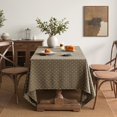 thumbnail image 3 of Taupe Linen Table Cloth Rectangle Waterproof Spillproof - Textured Farmhouse Style Dining Party Wedding Decor 60x102 Inch, 3 of 8