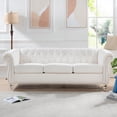 thumbnail image 3 of Holaki 85" Chesterfield Fabric 3 Seater Couch+39" Single Chair Set Furniture,Upholstered Sofa with Tufted Back,Roll Arm Classic Chesterfield Settee Couches for Living Room,Office, 3 of 8