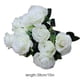 thumbnail image 5 of Ramo de flores de rosas artificiales de 11 cabezas, ramo de rosas falsas de tela de seda para banquete de boda nupcial, blanco Advancent HA6516-03B, 5 of 6