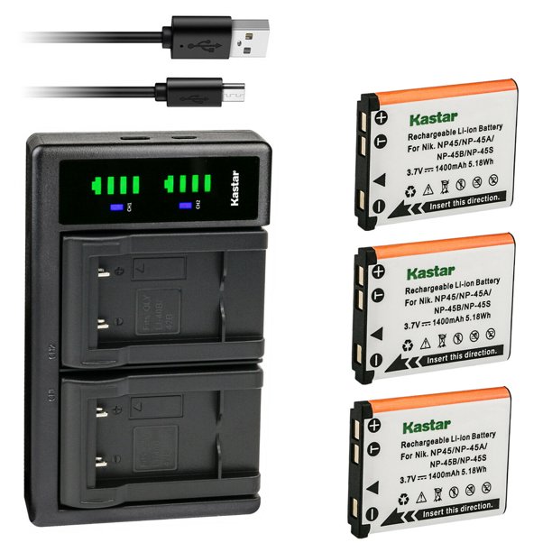 Kastar 3-Pack Battery and LTD2 USB Charger Compatible with