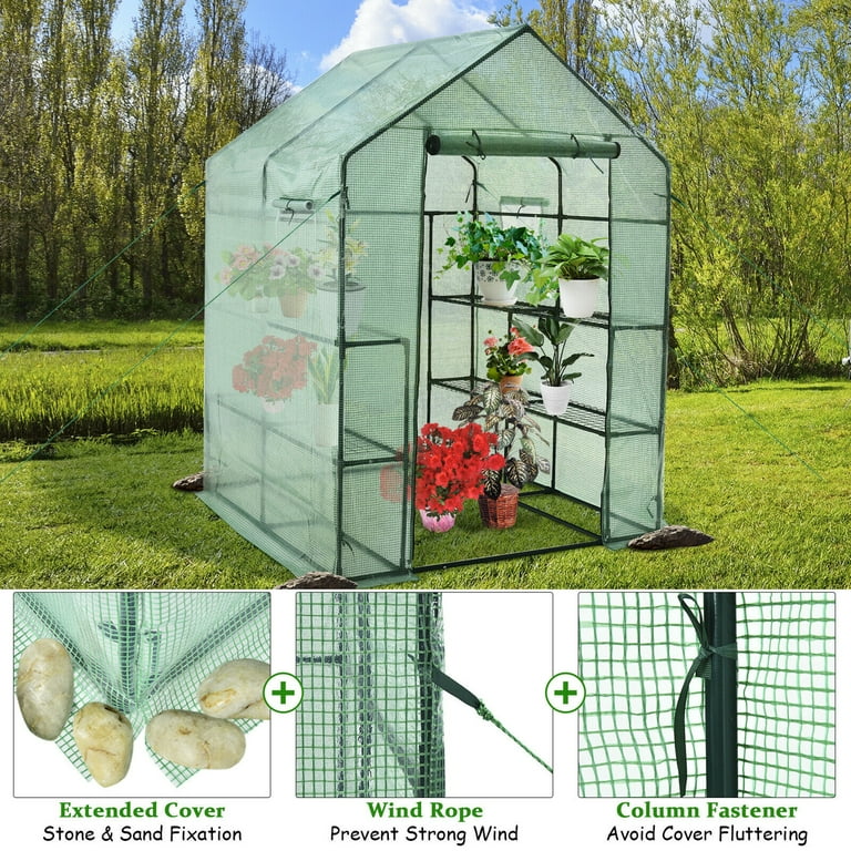 Gymax Portable Walk-in Greenhouse for Home & Backyard, 56''x56