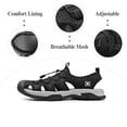 thumbnail image 2 of Mens Sports Sandals Summer Breathable Beach Shoes Outdoor Waterproof Hiking Shoes Closed Toe Lightweight Casual Shoes Black 7 US, 2 of 6