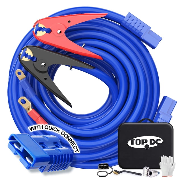 Jumper Cables TOPDC, calibre 1, 30 pies y 800 A con abrazaderas con certificación UL