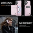 thumbnail image 2 of Compatible Magsafe 2 in 1 Detachable iPhone 16 Wallet Case with Card Holder Women Men,Magnetic PU Leather RFID Blocking Flip Kickstand Credit Slots Luxury Leather Case for iPhone 16, Pink, 2 of 12