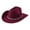 Wine, variant on OOOUM Unisex Western Fedora Hat Soft Wide Brim Elegant Cowboy Hat Vintage Boho Party Hats White