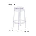 thumbnail image 5 of Flash Furniture Laney 25.75" Indoor/Outdoor Counter Height Dining Stool with Foot Ring, Transparent, 5 of 9
