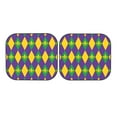 thumbnail image 7 of Disketp 2 Piece Mardi Gras Pattern Windshield Sunshades,Folding Windshield Sun Shade For Car Suv Trucks Sedan,Blocks Uv Rays Sun Visor Protector-Small, 7 of 7