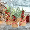 thumbnail image 4 of Jierger 11.02 Inch Tiny Christmas Tree – Linen Small Artificial Tree with Realistic Needles for Indoor and Outdoor Decor Home Ornaments Collectible Christmas Trees Decorations, 4 of 9