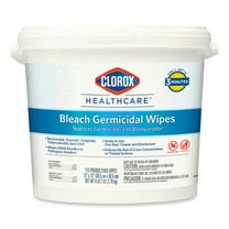 Clorox Healthcare Bleach Germicidal Wipes, 12 x 12, Unscented, 110/Bucket