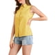 thumbnail image 3 of CAMISA SIN MANGAS DE CUELLO PUNTA PARA MUJER CHIC DE UN SOLO BOTÓN S AMARILLO, 3 of 7