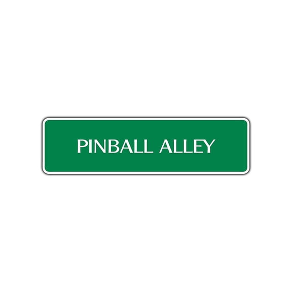 Pinball Alley Metal Street Sign Game Room Garage Man/Woman Cave Bar Wall Décor 4x13.5