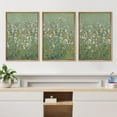 thumbnail image 2 of PixonSign Framed Canvas Print Wall Art Set Emerald Green Monet White Flower Field Nature Wilderness Illustrations Modern Art Decorative Floral Botanical Minimal Calm for Bedroom - 24"x36"x3 Natural, 2 of 5