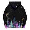 thumbnail image 5 of Women's Fashion Casual Hooded Loose Printed Long Sleeve Sweatshirt with Christmas Tree Print, Great for Holiday Outfits and Casual Look, Festive and Soft,Black,M, 5 of 5