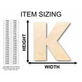 thumbnail image 2 of Unfinished Wood Block Letter K - Craft - up to 46" DIY 36" / 1/2", 2 of 3