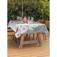 thumbnail image 2 of Outdoor Tablecloth with Umbrella Hole and Zipper, Grey Christmas Rectangle Table Cloth 54x80 Inch Waterproof Tablecloth, Snowflake Winter Xmas Tree Picnic Table Cover for Patio Camping, 2 of 7