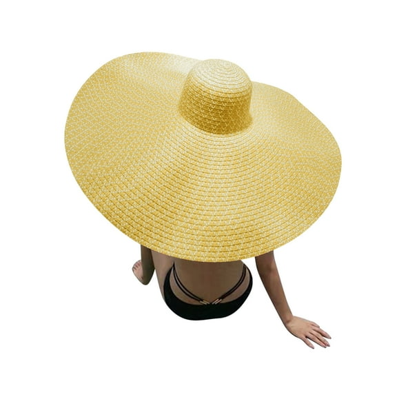 Skpblutn Sun Hat Fashion Large Sunbeach Anti-Uv Sun Protection Hat Caps Yellow