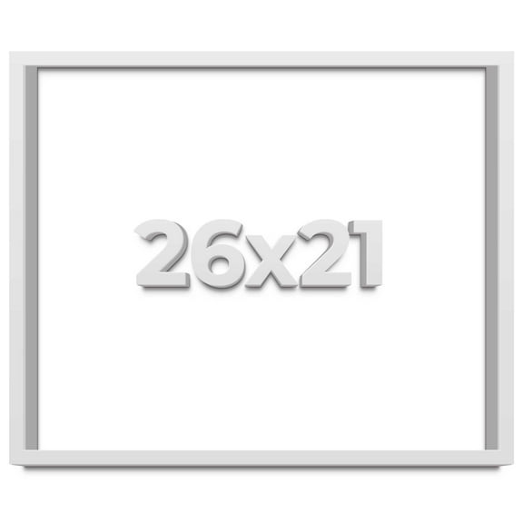 26x21 Shadow Box Frame White | 1 Inches Deep Real Wood Contemporary Shadowbox Display Frame | UV