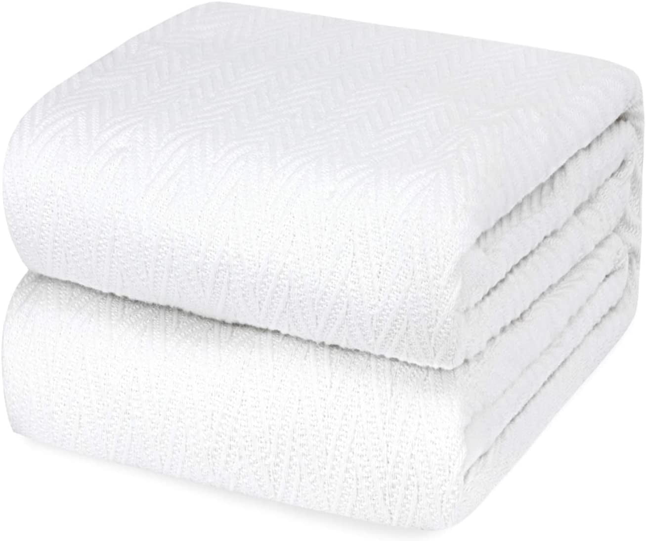Luxury Thermal Cotton Blankets, King Size White