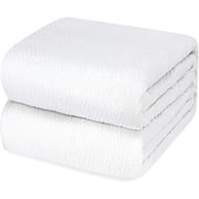 White Classic Luxury Thermal Blankets, Waffle Blanket Wave Design, Lightweight Blanket, White Cotton Thermal Blanket Queen Size, Breathable Blanket Queen, White