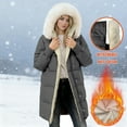 thumbnail image 4 of Turilly Women's Winter Long Coat Long Sleeve Jacket Hooded Jacket With Pockets Detachable Hat Collar, 4 of 6