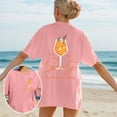 thumbnail image 4 of T Shirts For Women Fashion Tees Tops Personalised Custom Face Photos Text Plus Size Casual Crew Neck Overcut Shoulders Loose Hoodies Athletic Blouse Pink 3XL, 4 of 5