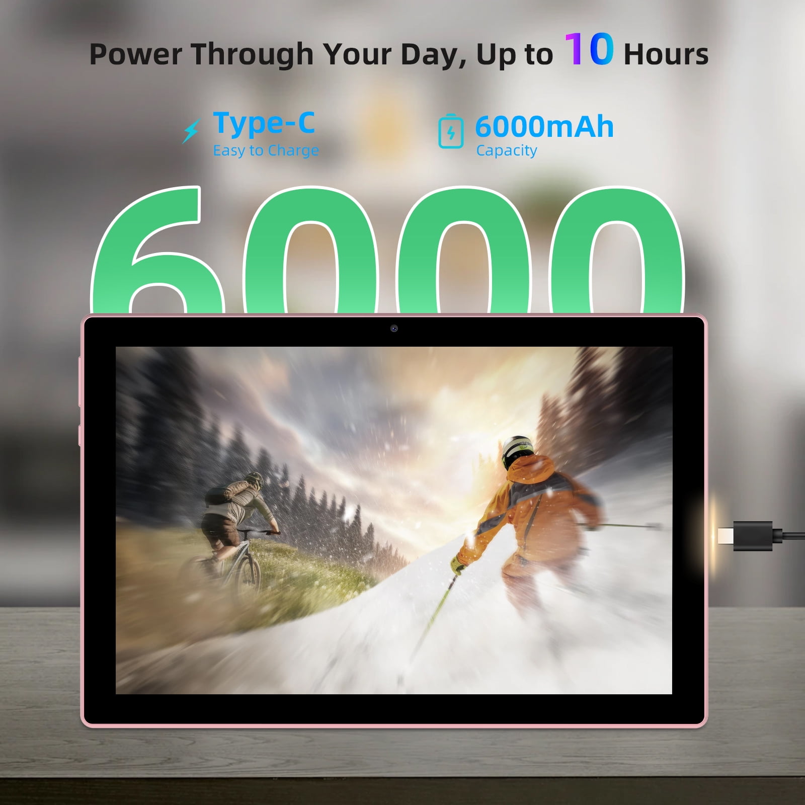 10 inch Android 13 Tablet, 8GB RAM+64GB ROM+512GB Expandable Computer Tablets PC, IPS Screen, 2+8MP Dual Camera, WiFi, BT, Google Certified Tablet