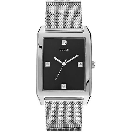 GUESS Diamond Accent Stainless Steel Mesh Mens Watch U0279G1
