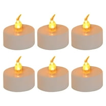 6pcs Led Tealight Candles Realistic Flameless Candles Big Capacity Battery Operated Votive Candles for Wedding and Festival Decoration Warm Yellow