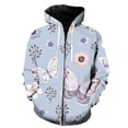 thumbnail image 1 of Sudadera con capucha con estampado 3D de mariposas de dibujos animados para hombre y mujer, estilo Harajuku, con cremallera, 1 of 6