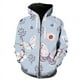 thumbnail image 1 of Sudadera con capucha con estampado 3D de mariposas de dibujos animados para hombre y mujer, estilo Harajuku, con cremallera, 1 of 6