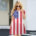 thumbnail image 2 of Quealent Toddler Girls American Flag Dress USA Stars Striped Kids Patriotic Summer Clothes 4th of July Outfit for Girl Party Red,5-6 Years, 2 of 4