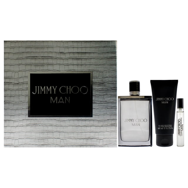 Set de regalo de 3 piezas Jimmy Choo Man EDT 3.3 oz EDT 0.25 oz gel de ducha 3.3 oz
