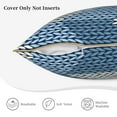 thumbnail image 5 of Haiem Cozy Knitted Blue Chevron Print Velvet Soft Solid Decorative Square Throw Pillow Covers Set with Elegant Piping Christmas Cushion Case for Sofa Bedroom Car-18"x18", 5 of 8