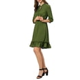 thumbnail image 6 of INSPIRE CHIC Women's Layered Ruffle Hem 3/4 Sleeves Smocked Chiffon A-Line Dress, 6 of 8