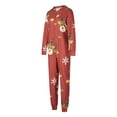 thumbnail image 2 of Christmas Family Matching Jumpsuit, Long Sleeve Hooded Elk Print Zipper Closure Loungewear, 2 of 6