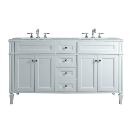 Stufurhome Anastasia French 60 Inches White Double Sink Bathroom Vanity Stufurhome Anastasia French 60 Inches White Double Sink Bathroom Vanity