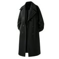 thumbnail image 2 of Mens Trench Coats with Pockets and Collared Double-Breasted Jackets Long Sleeve Trendy Solid Color Long Length Windbreaker Business Work Peacoats, 2 of 8
