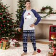 thumbnail image 5 of Yuaguia Christmas Family Matching Pajamas Set, Blue and White Snowflake Hat Tree Print Long Sleeve Top and Blue Patterned Pants, Festive Holiday Sleepwear, Men M, 5 of 5